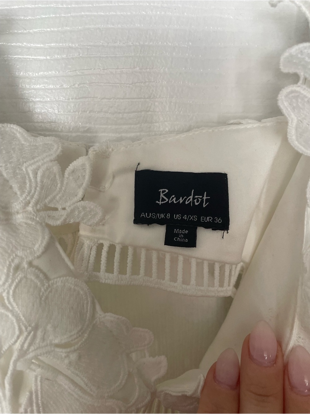 Bardot White Lace Spaghetti-Strap Dress - Picture 2 of 3